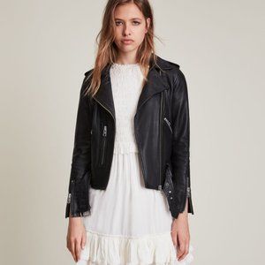 All Saints Leather Jacket Espresso